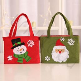 cookie gift bags UK - Christmas Decorations Cute Snowman Santa Claus Elk Candy Cookie Gift Bag Handbag Merry Festival Home Party Decoration Storage Package1