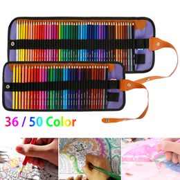 36/50 Colours Professional Oil Colour Pencils Set Artist Painting Sketching Colour Pencil Hand-Painted School Office Art Supplies 201202