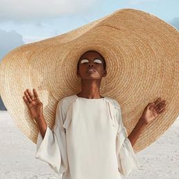 Large Sun Hat 80 cm colossal-size topper summer anti UV rays lightweight Beach Hat Sun-shading Foldable Straw Oversized Cap Y200714