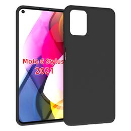 BLACK matte Soft TPU Slim non-slip Full-Body Protective shockproof Case Cover for Moto G Power 2021 / G Play 2021 / G stylus 2021