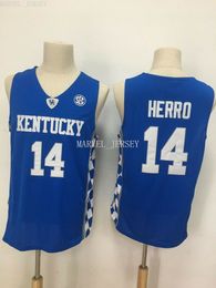 cheap custom14 Hiro Herro Jersey Embroidered Blue Basketball XS-5XL NCAA