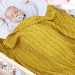 Newborns Boys Girls Baby Blankets Knitted Infant SwaddleMonthly Kids Quilt Stuff For Toddler Stroller Cobertor Infantil Wrap LJ201014