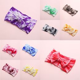 DIY Tie Dye Print Baby Nylon Headband Big Bowknot Elastic Headbands Newborn Headwrap Kids Girls Hair Accessories