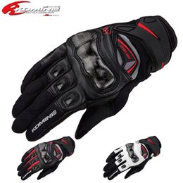 GK-224 Carbon Protect Leather Mesh Glove Motorcycle Downhill Bike Off-road Motocross Gloves For Men244A