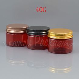 40G Red Plastic Cream Jar , 40CC Mask / Packaging Empty Cosmetic Container Makeup Sub-bottling