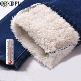 Super Warm Plus Size Winter Jeans for Women Female High Waist Skinny Thick Casual Trousers Stretch Velvet Denim Pants Streetwear 210203