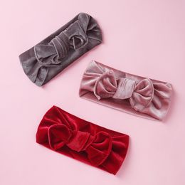 Wholesale 30pc/lot Newborn Velvet Headband Bow Headband,kid girls Wide Turban Headbands Baby Head wraps Kids gift Party Headwear LJ201226