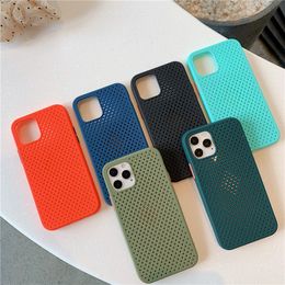 Heat Dissipation Breathable Cooling Case For iPhone 12 11 Pro Max XR XS Max X 8 7 Plus Soft TPU Plain Color Cover