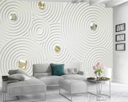 3d Wallpaper Bedroom Beautiful White Circle 3d Wallpaper Home Decor Living Room Bedroom Wallcovering HD Wallpaper