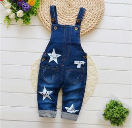 BibiCola Toddler baby Overalls Pants Trousers Infant Denim Jumpsuit Bebe Girl Boys Jeans Pants Toddler Trousers Spring Auatumn 201128