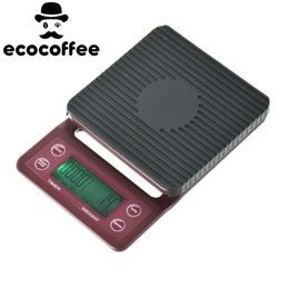 3kg/0.1g LCD Digital Coffee maker Weighing Scale Home Kitchen Bar Timer Balance 3kg/0.1g 3kg/0.1g LCD Electronic Scales Y200531
