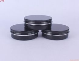 100g Black Aluminium Jars Screw Lid 100ML Empty box Cosmetics Cream Container Metal Can Tea Pot Bottle#232goods