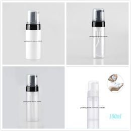 100ML white/clear/frosted plastic PET bottle with black foaming pump for facial foam/ MOUSSE cleanser/hand cleaning skin care