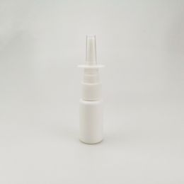 100pcs/lot 15ml HDPE White plastic nasal spray bottle with continuous fine mist straight spray cap for medical liquid