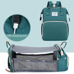 Bags mummy bag designer backpack multifunctional mother and baby bag foldable crib keep warm multiple chargeable pockets Multi-color