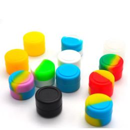 Round Silicone Boxes Jars 2ML Mini Smoke Oil Smoke Cream Display Boxes Container Silicone Jars Dab Wax Container VT1972