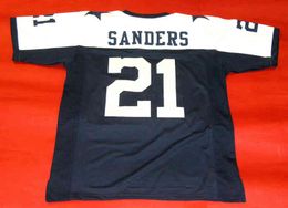 Custom Football Jersey Men Youth Women Vintage DEION SANDERS CUSTOM TD B Rare High School Size S-6XL or any name and number jerseys