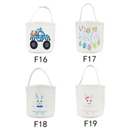 DHL50pcs Stuff Sacks Women Canvas Easter Rabbit Large Capacity Bucket Shaped Open Handbag