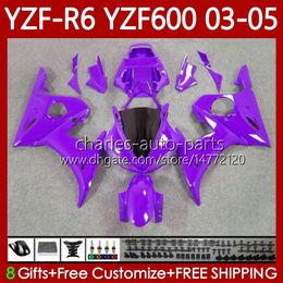 Body Kit For YAMAHA YZF-R6 YZF600 YZF R6 600CC 2003-2005 Cowling 95No.223 ALL Purple YZF R 6 YZFR6 03 04 05 Bodywork YZF-600 600 CC 2003 2004 2005 Motorcycle Fairing