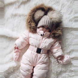 Baby winter coat Winter Infant Baby Boy Girl Romper Jacket Hooded Jumpsuit Warm Thick Coat Outfit # LJ201007