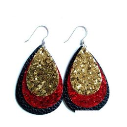 20 Colors Boho Pu Leather Teardrop Dangle Statement Earrings For Fashion Trendy Jewelry Women Water Drop Leather Earrings Ohyre