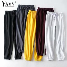 White casual joggers women Cargo pants high waist womens joggers sweatpants Korean sweat pants with pockets female joggers mujer T200516