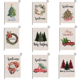 Christmas Garden Flag Christmas tree buy new year's products Watercolour series pattern double-sided printing Garden Flag SN2036