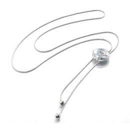 3 Styles Slippable Snap Button Jewelry Pendant 90cm Necklace With Charm Chain Necklace Fit 18/20mm Snaps Neckla jllkBP