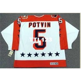 740 #5 DENIS POTVIN 1984 Wales "All Star" CCM Vintage Home Hockey Jersey or custom any name or number retro Jersey