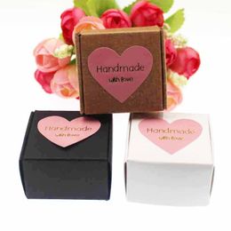 Gift Wrap 50pcs Kraft/white/black Small Cute Soap Box Candy With Sticker Label Decoration For Wedding Faovrs/candy/toys1