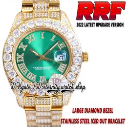 2022 RRF 126334 126283 Automatic Mechanical 42MM Mens Watch 116281 Paved Diamonds Roman Dial 316L Stainless Case Fully Iced Out Diamond Bracelet Eternity Watches