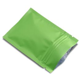Flat Self Seal Resealable Aluminium Foil Packaging Pouch Matte Green Zip Lock Mylar Candy Powder Smell proof Packing