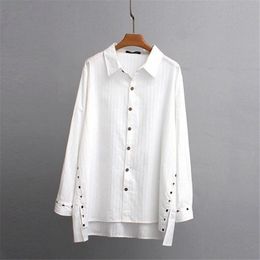 Women's Blouses Tops White Blusas Long Sleeve Embroidery Women Clothes Plus Size Female Loose Long Shirts Spring 4XL 5XL 201028