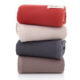 Beroyal 70x140CM Cotton Quick-dry Towel Plaid Bath Towels Cotton Soft Dry Towels Kitchen Clean Absorbent Towels Solid Color Y200428