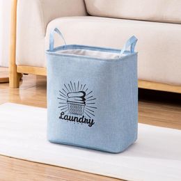 Folding Laundry Basket Hamper Drawstring Closure Clothes Storage With Handles Bag Home Organizer For Toys Bags