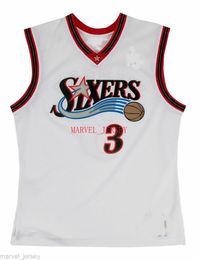 custom White/Red Allen Iverson Swingman Jersey Stitched Basketball Men's XS-5XL NCAA