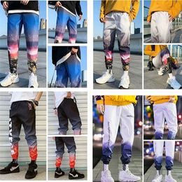 2021 Pockets Cargo Harem Jogger Pants Hip Hop Flame pattern Loose Casual Trousers Streetwear Harajuku Men Sweatpants Clothes 201221