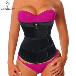 Sweat Waist Trainer 3 Strap Slimming Belt Sauna Body Shaper Corset Shapewear Long Torso Waist Trimmer Weight Loss Fat Burning 201222