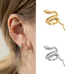 1pc 24k Gold-plated /silver Plain Snake Ear Cuff Non Piercing Clips s Ring 2022 Fashion Luxury Women Fine Jewels