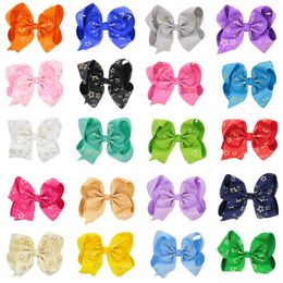 8Inch Baby Hair clips Bows Barrettes Kids Star Print Floral Large Bowknot Clips for Girls Grosgrain Ribbon Hair Accessories Hairpins