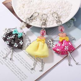 Keychains YLWHJJ Brand 2021 Doll Baby Cute Women Keychain Car Pendant Girls Handmade Fashion Jewellery Bag Key Chains Ring1
