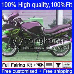 Injection OEM For KAWASAKI ZZR 400 Green flames 600 ZZR400 93 94 95 96 97 98 99 54HM.97 ZZR-400 ZZR600 00 01 02 03 04 05 06 07 Fairing Kit