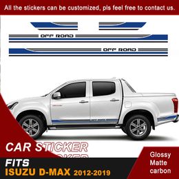 d-max stripe side door graphic Vinyl racing car sticker for isuzu d-max CABINE CREW 4X4 2012-2018