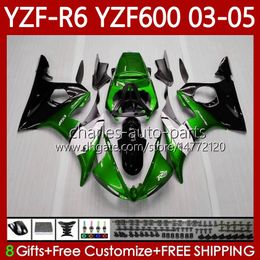 OEM Fairings For YAMAHA YZF-R6 YZF R 6 600 CC YZF600 YZFR6 03 04 05 Body 95No.60 YZF R6 600CC 2003 2004 2005 Cowling YZF-600 03-05 Motorcycle Bodywork Kit metal green