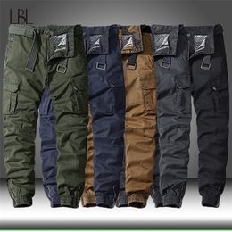 Men Casual Cotton Cargo Pants Elastic Outdoor Hiking King Tactical Sweatpants Male Military Multi-Pocket Combat Trousers 220311 Flyword123