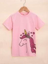 Toddler Girls Unicorn Print Tee Dress SHE