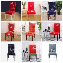 Christmas Chair Covers Spandex Elastic Dining Chair Cover Removable Home Office Seat Slipcovers Restaurant Banquet Home Decor 36 Style YG732