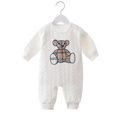 Great Quality Newborn Baby Plaid Rompers Spring Autumn Long Sleeve Onesies For Boys And Girls Cartoon Bear Jumpsuits Toddler Clothing 0-12 Months
