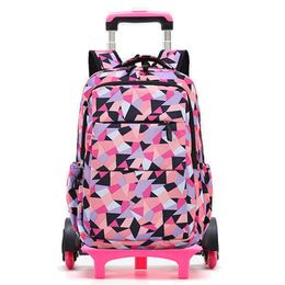 Hot Sale Removable Children School Bags Waterproof for Girls Trolley Backpack Kids Wheeled Bag Bookbag travel luggage Mochilas LJ201225