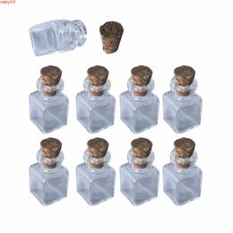 Mini Glass Bottles Pendants Rectangle Transparent With Cork Littles Jars For Gift 20pcs/lot Free shippinghigh qualtity